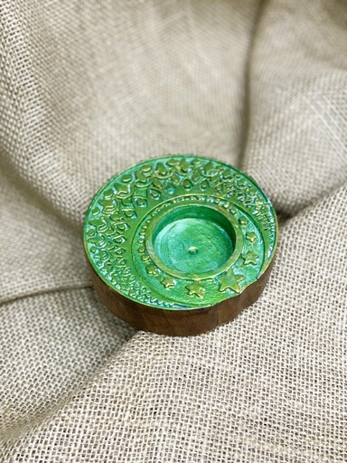 Candle holder Chand Taara Neon Green/Gold