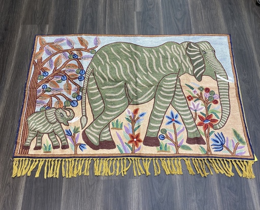 Kashmiri Tapestry Elephants (2.9x4ft)
