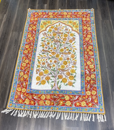 Kashmiri Tapestry Tree of Life-red (3.8x5.8ft)