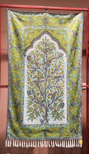 Kashmiri Tapestry Tree of Life-Neon Green (4.9x2.9ft)