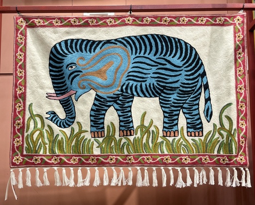 Kashmiri Tapestry Blue elephant (3x2ft)