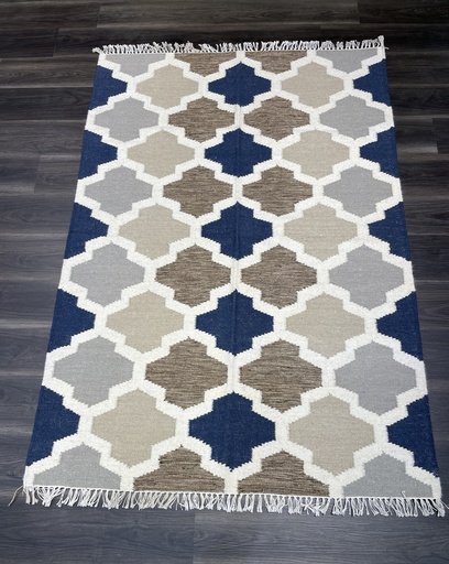 Rabi Wool Dhurrie slate tones blue