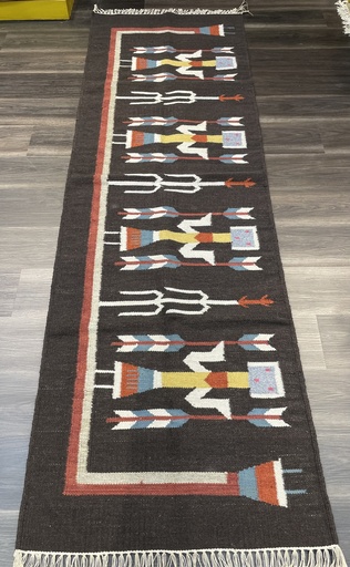 Brown Kids Art Handwoven Dhurrie (6x2ft)