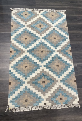 Nayan Handwoven Dhurrie- Blue (5x3ft)