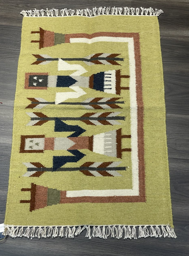 Tribal Handwoven Dhurrie(62x92cm)Yellow/Orange