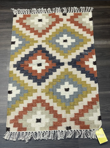 Doormat Handwoven Dhurrie-(63x92 cm)