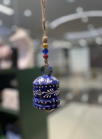 Hand Painted Cow Bells-Cone blue