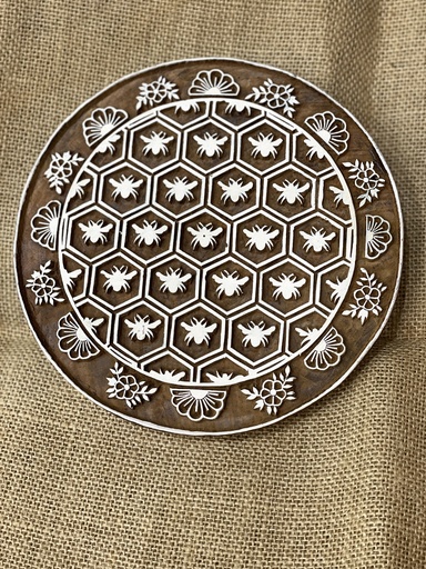 Hand carved trivet / Decorative plate.