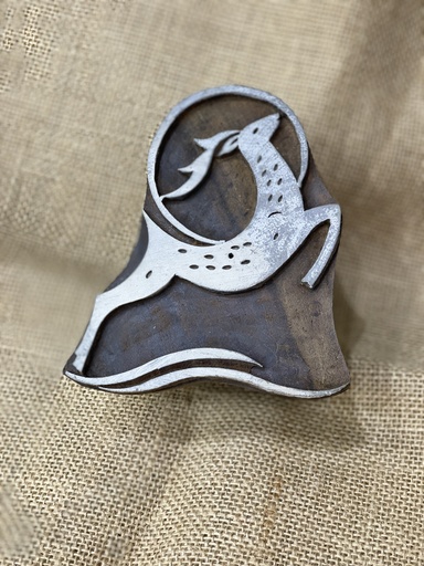 Block Print Stamp-Leaping Stag