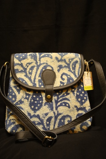 Indigo Block Print Sling Bag