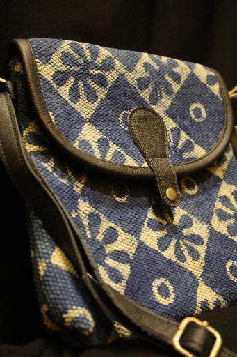 Indigo Block Print Sling Bag
