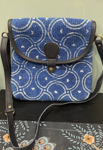 Indigo Block Print Sling Bag