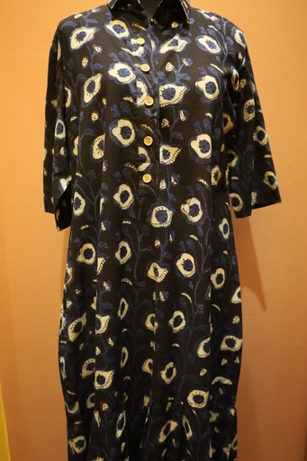 Hand block Print Tunic Dress-Green M (copy)