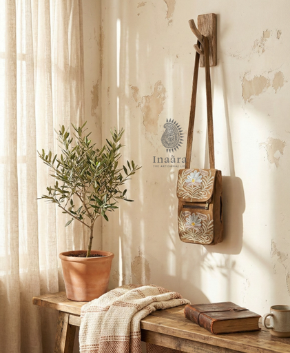 Boho Suede Foldable Bag-Soft Brown