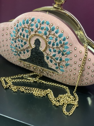 Velvet Embroidered Clutch