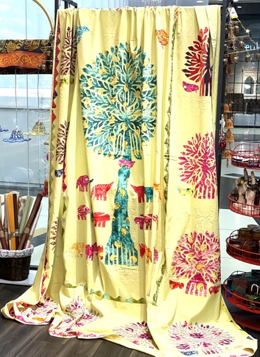 Tree of Life Acrylic Bedspread-Naples Yellow