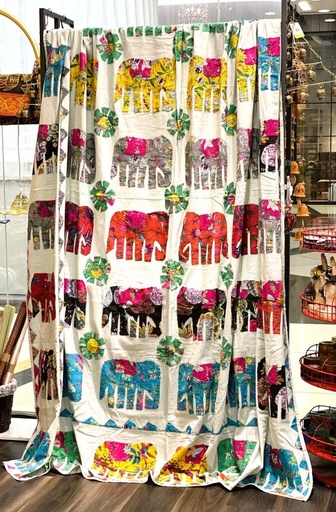 Applique Bedspread-Elephants