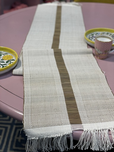 Handblocked Table Runner- Mint Green (copy)