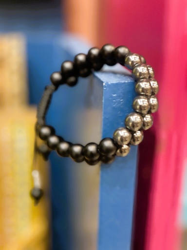 Mixed Black Onyx Silver Beads Bracelet