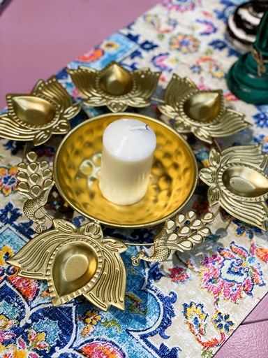 Tea Light Peacock Urli Bowl Gold Color (copy)