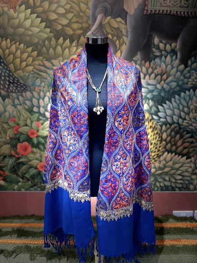 Red w/Golden Prints Kashmiri Shawl (copy)