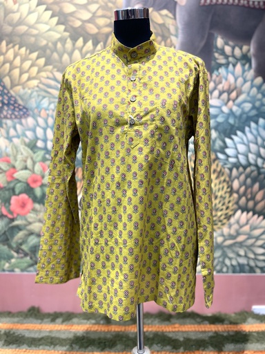 Chinese Collar F/S Hndblock Printed size 44 (copy)