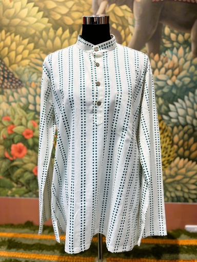 Chinese Collar F/S Hndblock Printed size40 (copy)