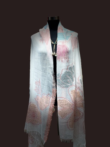 Gold Floral Sequence Stole