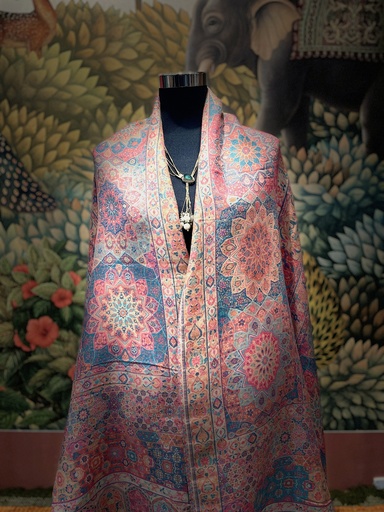 Gold Floral Sequenced Kashmiri Shawl (copy)