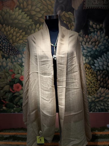 Plain Kashmiri Shawl-Cream
