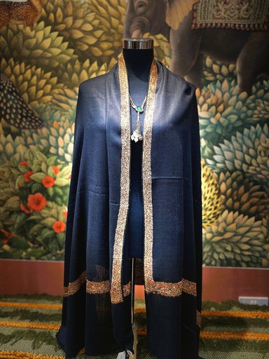 Handstitch Lining Kashmiri FullShawl-Black