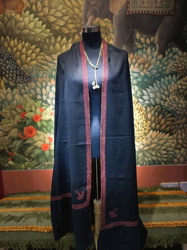 Floral Embroidered Kashmiri Shawl-Black (copy)