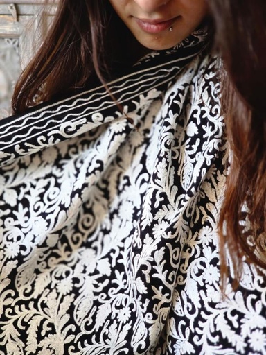 Handstitched Lining Full Shawl-Black (copy)
