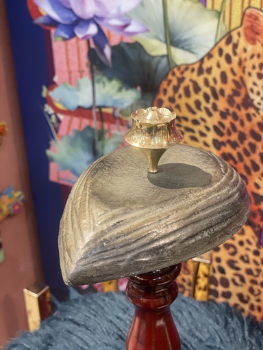 حامل أعواد البخور على شكل ورقة – رمادي عادي