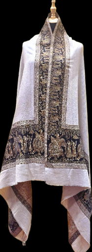 Royal Heritage Emb.Kashmiri Shawl-Beige