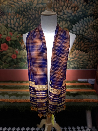 Plaid Handwoven Fine Wool Bhujodi Stole