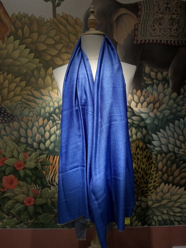 Plain Blue Kashmiri Stole