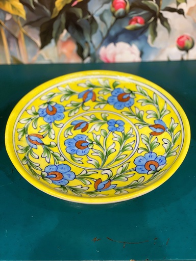 Hand Painted Plates Wall Decor-Yellow/S