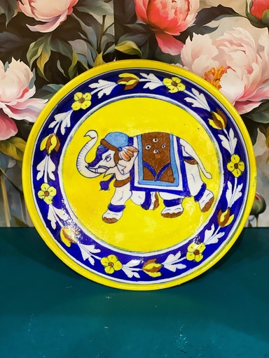 HandPainted Elephant Plates Wall Decor-S