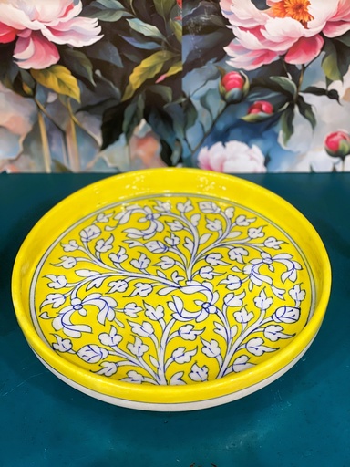 Hand Painted Plates Wall Decor-Yellow/M