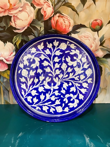 Hand Painted Plates Wall Decor-Blue/M