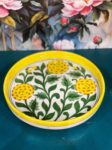 Hand Painted Plates Wall Decor-Green/M