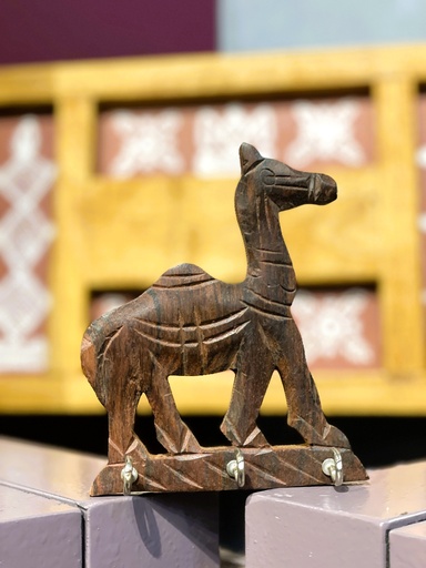 Carved Wooden Camel Key Holders-XS