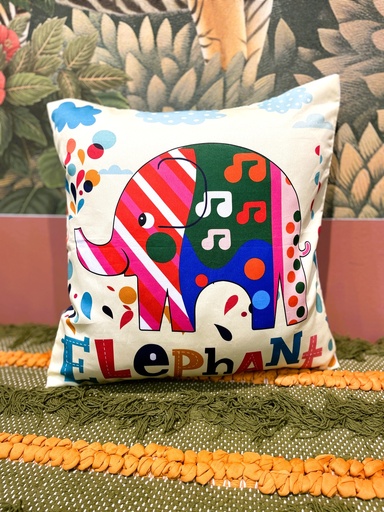 Digital Prints Elephant Cushion Cover