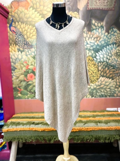 Free Size Poncho-Cream