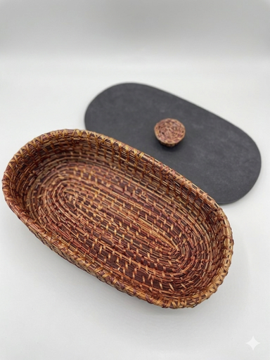 Handmade Sikki Bread Box with Lid