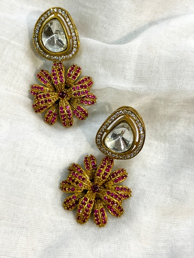 Gold Plated Floral Earrings