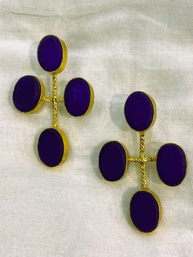 Gold Plated Amethyst Stone Earrings