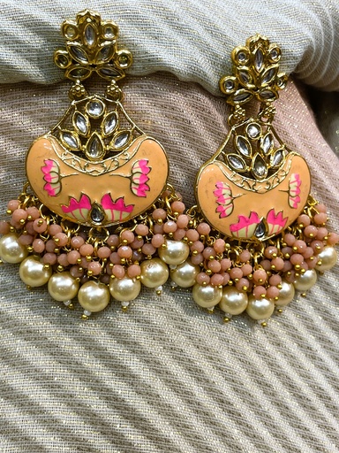 Gray Stone Golden Leaf Earrings (copy)