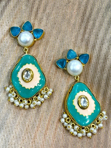 Turquoise with Pearl Earrings (copy)
